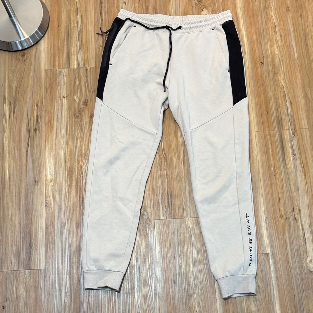 H&M Cream and Black Joggers for Men
